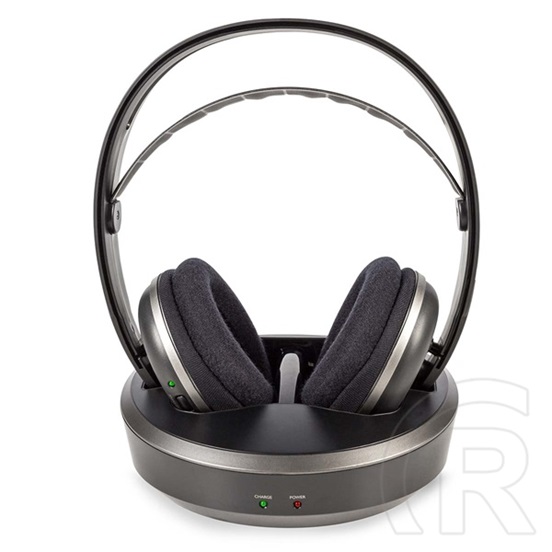 Nedis HPRF210BK rádiófrekvenciás vezeték nélküli fejhallgató (863-865 MHz, 40 mm, USB-C töltés, 11 óra üzemidő, 100 m ha
