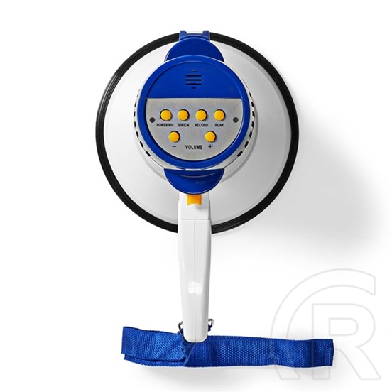 Nedis MEPH150WT megafon (250 m hatótáv, 10 W, 115 dB, 240 s felvétel, beépített mikrofon, beépített sziréna, 4x LR20 ele