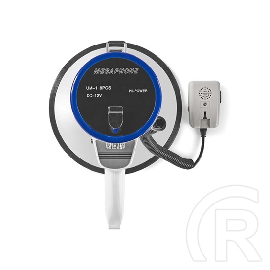 Nedis MEPH200WT megafon (beépített sziréna, levehető mikrofon, 25 W, 135 dB, hatótáv 1500 m, fehér, kék)