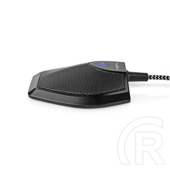 Nedis MICCU100BK asztali konferencia mikrofon (USB, 360°-os hangfelvétel, érintéses némítás, szűrőszivacs)