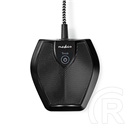 Nedis MICCU100BK asztali konferencia mikrofon (USB, 360°-os hangfelvétel, érintéses némítás, szűrőszivacs)