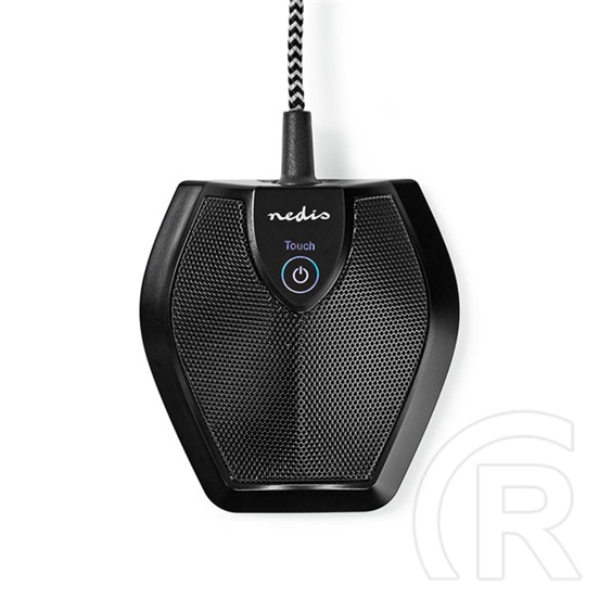 Nedis MICCU100BK asztali konferencia mikrofon (USB, 360°-os hangfelvétel, érintéses némítás, szűrőszivacs)