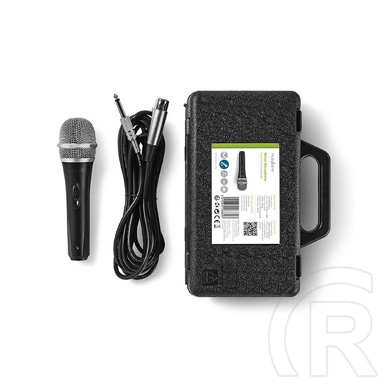 Nedis MPWD50CBK dinamikus mikrofon (5 m kábel, 80 Hz - 12 kHz, 600 Ohm, kapcsoló, fekete-szürke)