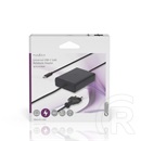 Nedis NBAU45110BK USB-C tápegység (GaN, 45 W, PD, 5 profil, 5/9/12/15/20 V DC, 2,5 m kábel)