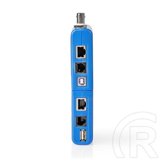 Nedis NWCTM100BU LAN kábel teszter (RJ45, RJ11, BNC, USB AB, 9V elem, max. 180 m, LED kijelző, kék)