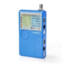 Nedis NWCTM100BU LAN kábel teszter (RJ45, RJ11, BNC, USB AB, 9V elem, max. 180 m, LED kijelző, kék)