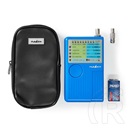 Nedis NWCTM100BU LAN kábel teszter (RJ45, RJ11, BNC, USB AB, 9V elem, max. 180 m, LED kijelző, kék)