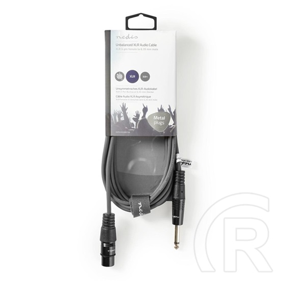 Nedis OnStage asszimetrikus félprofi audio kábel (6,35 mm mono jack dugó / 3p XLR aljzat, 3 m)