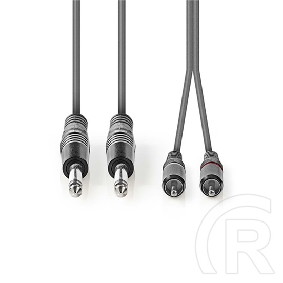 Nedis OnStage félprofi audio kábel (2 x 6,35 mm mono jack dugó / 2 x RCA dugó, 1,5 m, rugalmas)