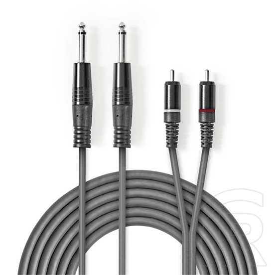Nedis OnStage félprofi audio kábel (2 x 6,35 mm mono jack dugó / 2 x RCA dugó, 1,5 m, rugalmas)