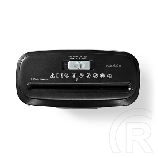 Nedis PASH112BKA4 iratmegsemmisítő (A4, 10 l, DIN P-2, 6 mm csík, fekete)
