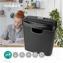 Nedis PASH112BKA4 iratmegsemmisítő (A4, 10 l, DIN P-2, 6 mm csík, fekete)