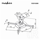 Nedis PJCM100BK projektor konzol (185-327mm, 0-360°, dönthető 90°, max 10 kg, fekete)