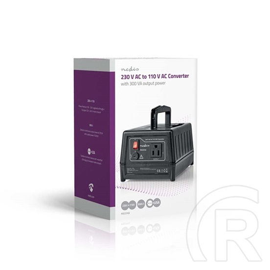Nedis POCO102 feszültségátalakító (230 V AC › 110 V AC, 300 W, asztali kivitel, USA)