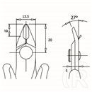 Nedis Piergiacomi PG-TRE03NB 128 mm oldalcsípő fogó (138 mm hossz, acél 2,5 mm, vágási kapacitás 16 AWG)