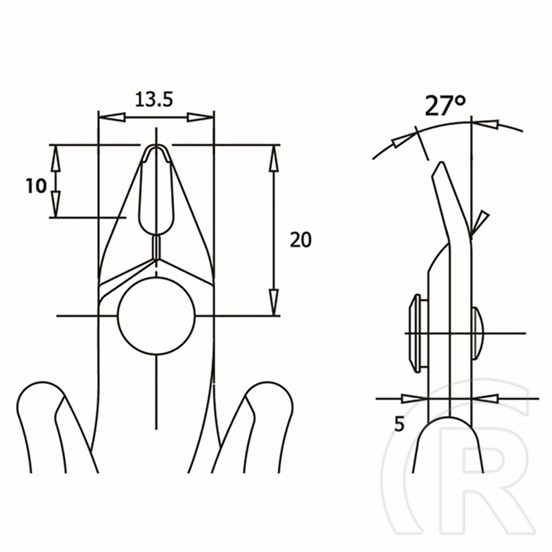 Nedis Piergiacomi PG-TRE03NB 128 mm oldalcsípő fogó (138 mm hossz, acél 2,5 mm, vágási kapacitás 16 AWG)