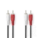 Nedis RCA sztereó audio kábel (2x RCA dugó / 2x RCA dugó, 10 m, fehér, piros)