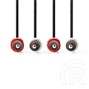 Nedis RCA sztereó audio kábel (2x RCA dugó / 2x RCA dugó, 10 m, fehér, piros)