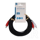 Nedis RCA sztereó audio kábel (2x RCA dugó / 2x RCA dugó, 10 m, fehér, piros)