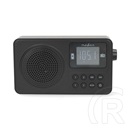 Nedis RDFM2225BK bluetooth hordozható FM rádió (v5.3, 1900mAh belső akku, max. 10 óra, 1 W, USB-C, 3,5 mm, fekete)