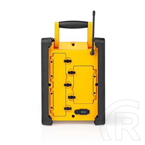 Nedis RDFM3100 munka rádió (v4.2, 15w, ipx5 vízálló, 20 FM állomás, 3,5 mm audióbemenet, sárga)