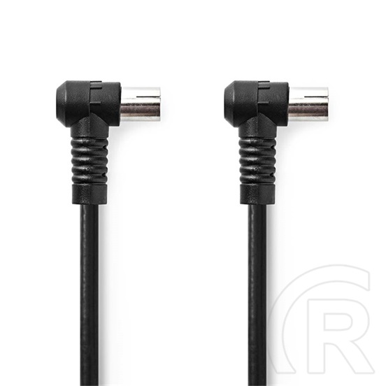 Nedis RF koax kábel (IEC dugó / aljzat, 90°-os, 1,5 m, 75 Ohm, négyszeresen árnyékolt, 120 dB, fehér)