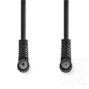 Nedis RF koax kábel (IEC dugó / aljzat, 90°-os, 1,5 m, 75 Ohm, négyszeresen árnyékolt, 120 dB, fehér)
