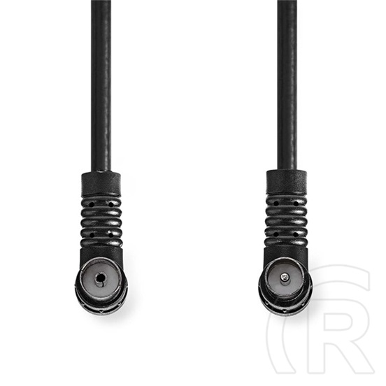 Nedis RF koax kábel (IEC dugó / aljzat, 90°-os, 1,5 m, 75 Ohm, négyszeresen árnyékolt, 120 dB, fehér)