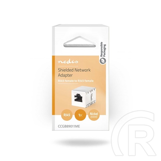 Nedis RJ45 UTP toldó (Cat5e/Cat6, 2x RJ45, árnyékolt, fém, lapos 0,3 mm)