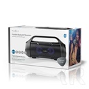 Nedis SPBB310BK bluetooth akkumulátoros party boombox (v5.0, 3000mAh, 120W, ipx5 vízálló, microSD, 6 óra, fekete)