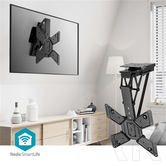 Nedis TVCM5850BK motoros mennyezeti tartó konzol (23"-65", 30 kg, VESA 400x400, 400x200, 300x300, 200x200, 100x100, Wi-F