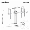 Nedis TVSM2330BK falitartó konzol (32"-65", VESA 200x100-600x400, 45 kg, dönthető, forgatható, kábelkezelés, fekete)