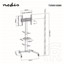 Nedis TVSM5100BK kerekes gurulós TV/monitor állvány (32"-55", VESA 100x100-400x400, 35kg, fekete)