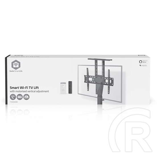 Nedis TVSM5840BK motoros TV/monitor állvány (37-80", állítható magasság 79-184 cm, Smart Wi-Fi, 60 kg, fekete)