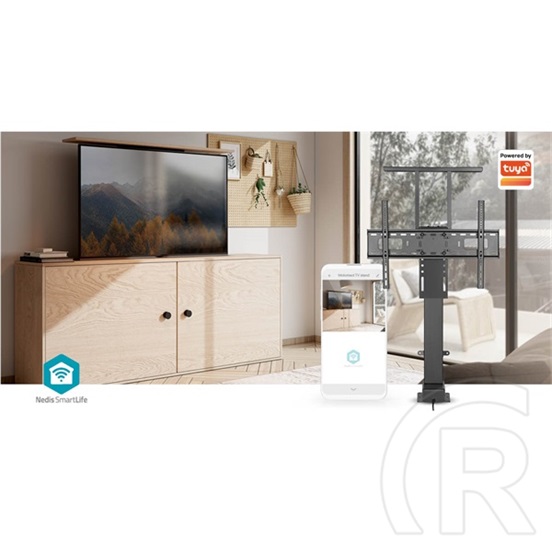 Nedis TVSM5840BK motoros TV/monitor állvány (37-80", állítható magasság 79-184 cm, Smart Wi-Fi, 60 kg, fekete)