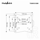 Nedis TVWM1010BK fali tartó konzol (13"-27", max. teherbírás 30 kg, VESA 75x75/100x100/50x50, faltáv 20 mm, acél, fekete