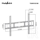 Nedis TVWM1051BK fix falitartó (37"-70", VESA 100x100/200x100/200x200/300x300/400x400/600x400, 35 kg, min. faltáv. 23 mm