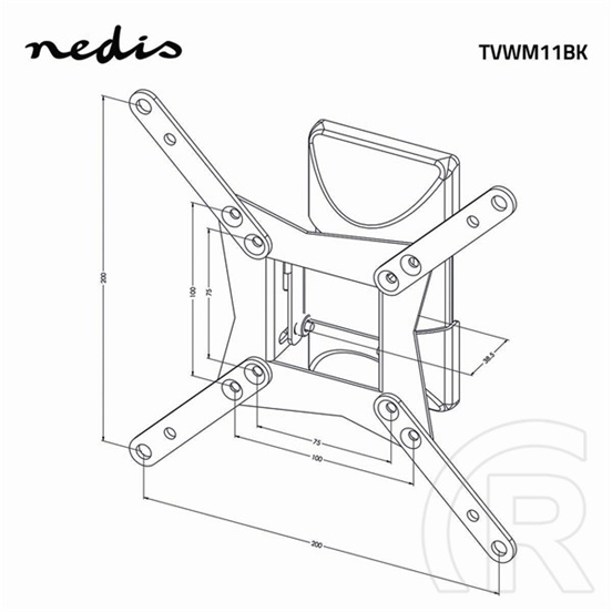 Nedis TVWM11BK fali tartó konzol (10-32", max. teherbírás 30 kg, dönthető, forgatható)