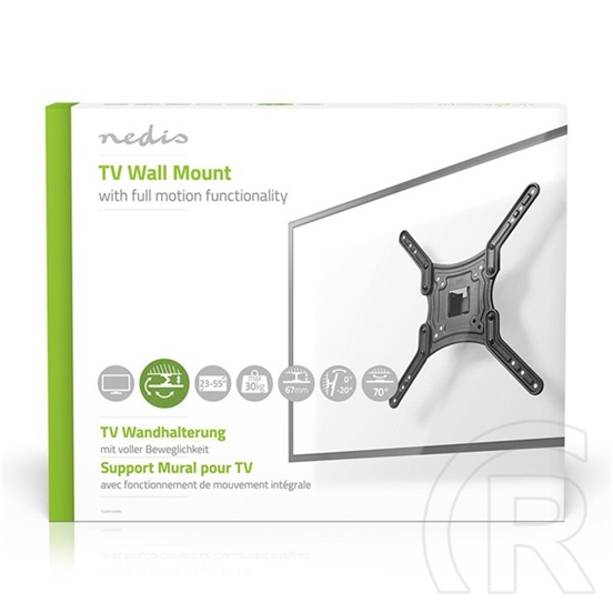 Nedis TVWM1330BK LCD TV/monitor fali tartó konzol (23-55", 30 kg, dönthető, forgatható)
