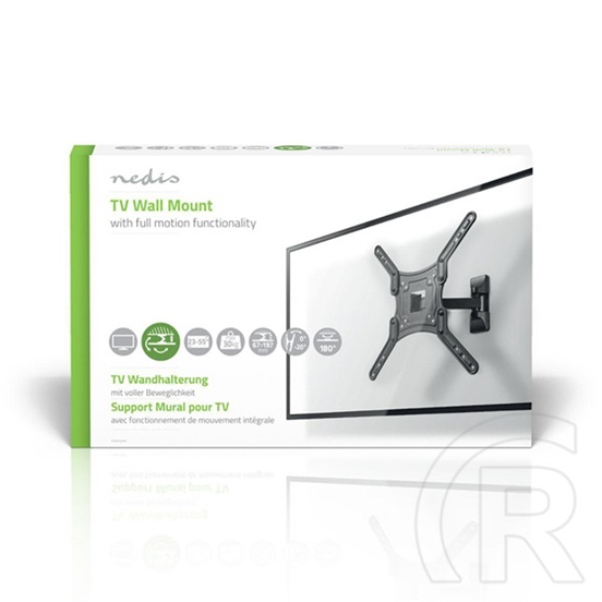 Nedis TVWM1430BK fali tartókonzol (23"-55", VESA 100x100..400x400, 30 kg, forgatható/dönthető, 2 forgáspont, fekete)