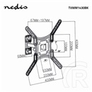 Nedis TVWM1430BK fali tartókonzol (23"-55", VESA 100x100..400x400, 30 kg, forgatható/dönthető, 2 forgáspont, fekete)