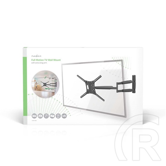 Nedis TVWM1790BK fali tartókonzol (13"-86", VESA 75x75–600x400, max. 60 kg, 3 forgáspont, fekete)