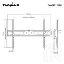 Nedis TVWM2170BK TV/monitor fali tartó konzol (60-100", teherbírás 75 kg, dönthető 5°)
