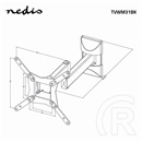 Nedis TVWM31BK fali monitor tartó konzol (10-32", dönthető, forgatható, VESA 75x75/100x100/200x100/200x200, faltáv 68-3
