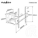 Nedis TVWM3551BK mozgatható fali TV/monitor tartó (37"-80", 35 kg, VESA 200x200/300x300/400x400/600x400, dönthető, kihúz