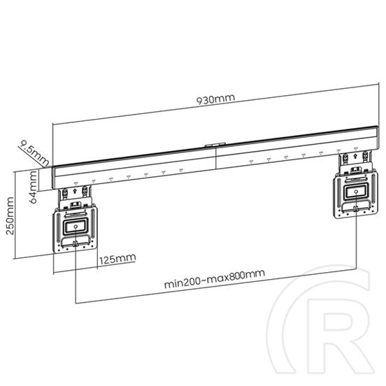 Nedis TVWM5090BK fali tartó konzol (43-100", 75 kg teherbírás, faltáv 9,5 mm, VESA 400x200/400x400/600x400, fekete)
