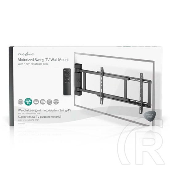 Nedis TVWM5860BK motoros fali konzol (32-75", VESA 400x400, 600x400, max. 60 kg, faltáv 56 mm, távirányítós, fekete)
