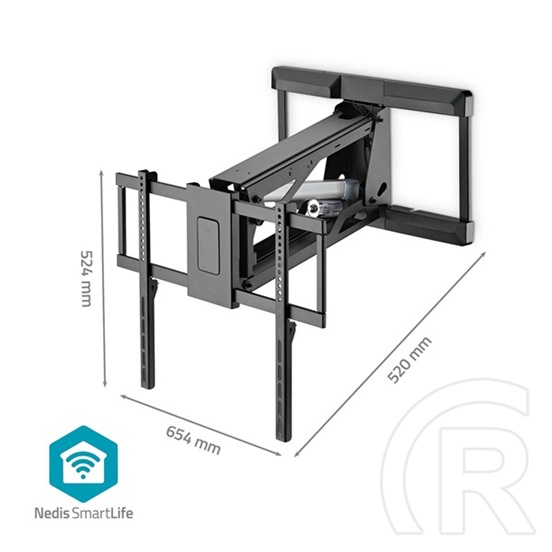 Nedis TVWM5880BK motoros fali tartó konzol (32-75", max. teherbírás 35 kg, VESA 400x400/600x400, távirányító, fekete)