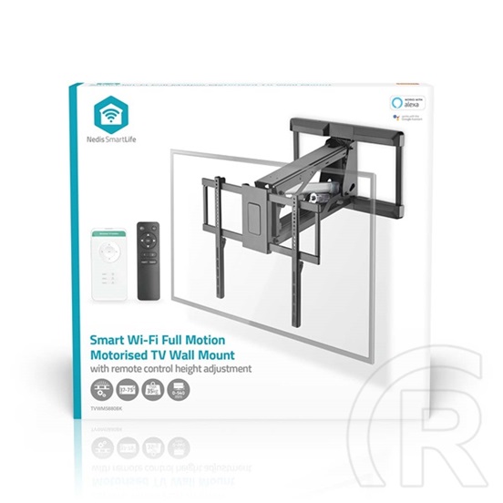 Nedis TVWM5880BK motoros fali tartó konzol (32-75", max. teherbírás 35 kg, VESA 400x400/600x400, távirányító, fekete)