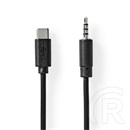 Nedis USB-C - 3,5 mm jack kábel (USB-C dugó / 3,5 mm jack, 1 m, fekete)